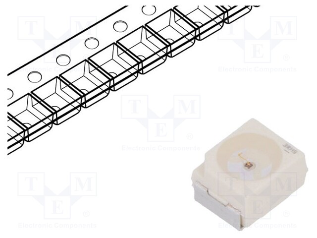 LED; SMD; 3528,PLCC2; red; 190÷605mlm; 56÷180mcd; 3.4x3x2.1mm; 120°