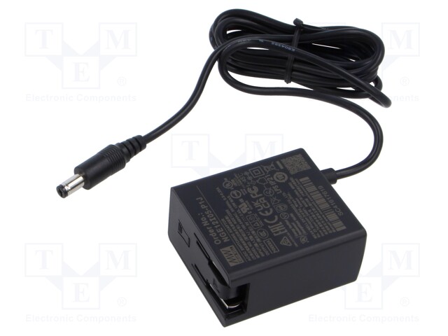 Power supply: switched-mode; plug; 5VDC; 2.4A; 12W; Out: 5,5/2,1