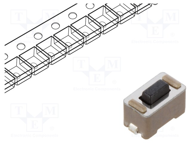 Microswitch TACT; SPST-NO; Pos: 2; 0.05A/24VDC; SMT; none; 1.8N