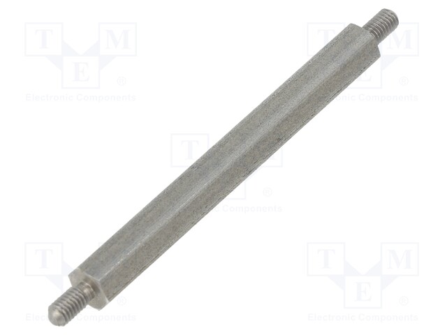 Screwed spacer sleeve; 50mm; Ext.thread: M3; hexagonal