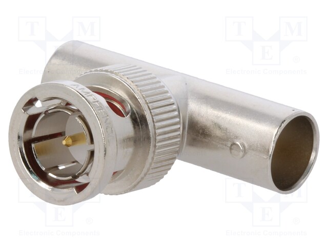 T adapter; BNC plug,BNC socket x2; 75Ω; gold-plated