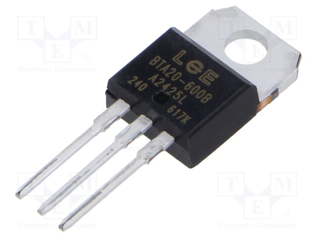 Triac; 600V; 20A; TO220AB; Igt: 50mA; Ufmax: 1.65V