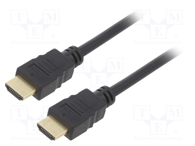 Cable; HDMI 1.4; HDMI plug,both sides; 1.5m; black; 30AWG