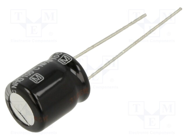 Electrolytic Capacitor, 10 µF, 160 V, NHG Series, ± 20%, Radial Leaded, 1000 hours @ 105°C