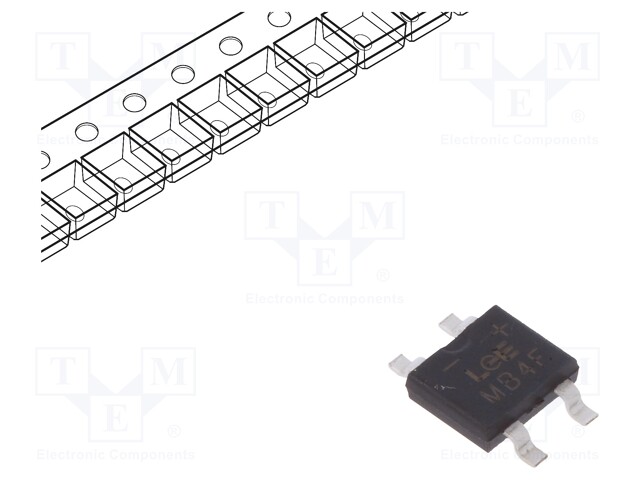 Single-phase bridge rectifier; Urmax: 400V; If: 0.5A; Ifsm: 35A