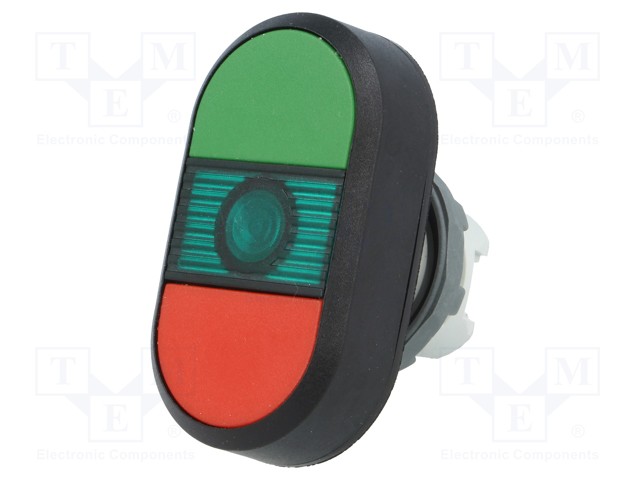 Switch: double; Stabl.pos: 1; 22mm; green/red; Illumin: MLB-1; IP66