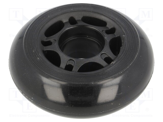 Wheel; black; Shaft: smooth; Pcs: 1; push-in; Ø: 70mm; W: 25mm