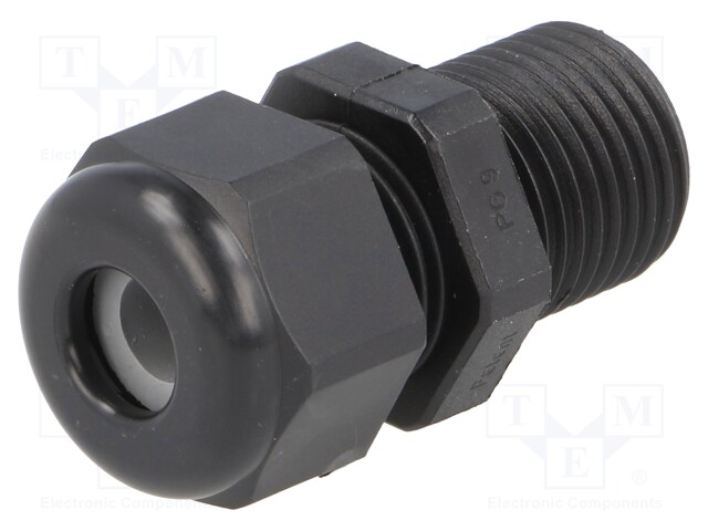 Cable gland; with long thread; PG9; IP68; Mat: polyamide; black