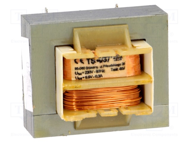 Transformer: mains; 4VA; 230VAC; 9.5V; 0.3A; Leads: solder lugs