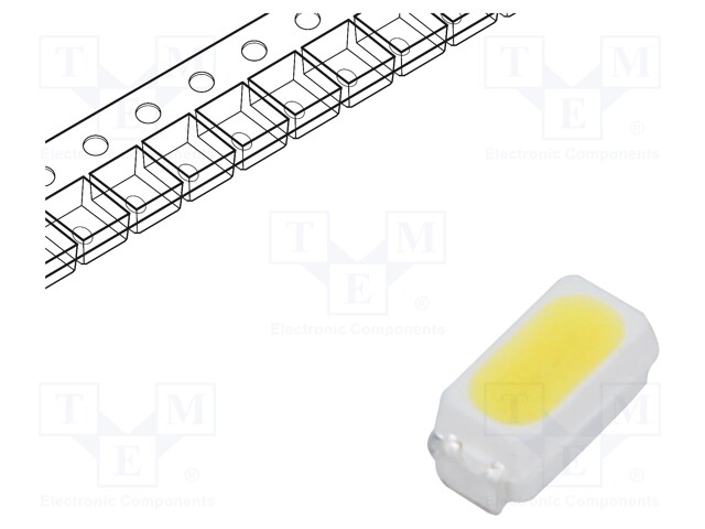 LED; SMD; 3014,PLCC2; white cold; 7÷11lm; 4650-5550K; 80; 120°; 20mA