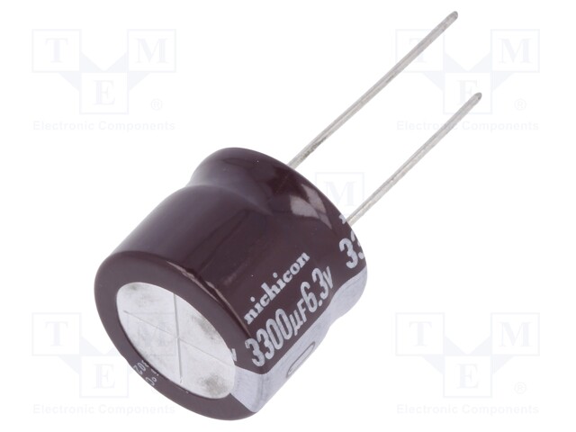 Capacitor: electrolytic; low impedance; THT; 3300uF; 6.3VDC; ±20%