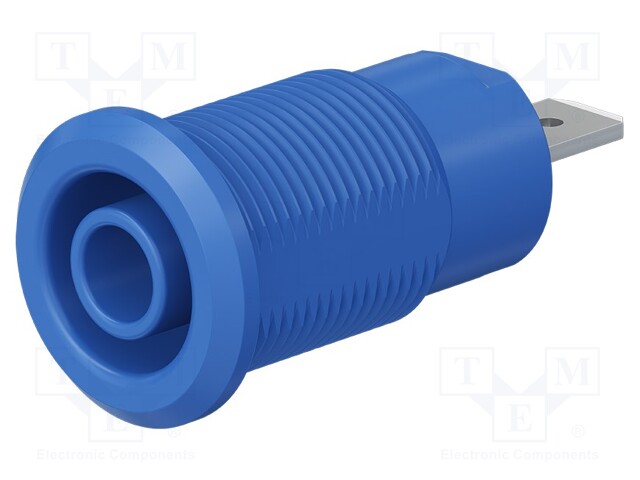 Socket; 4mm banana; 24A; 1kV; Cutout: Ø12.2mm; blue; nickel plated