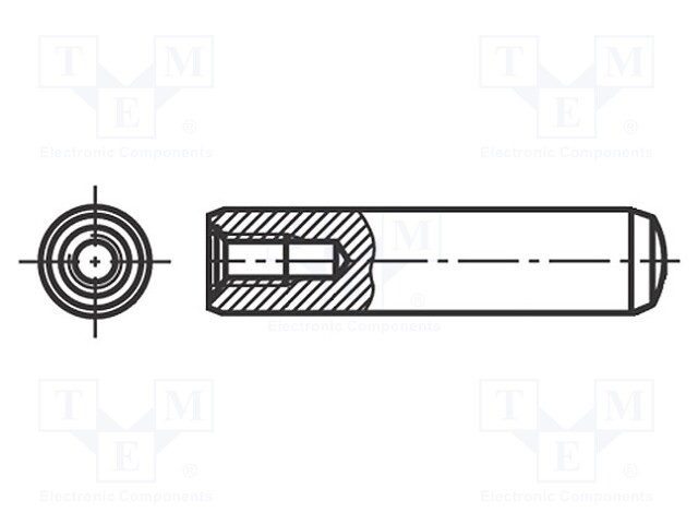 Cylindrical stud; steel; BN: 1970; Ø: 6mm; L: 60mm; DIN: 7979