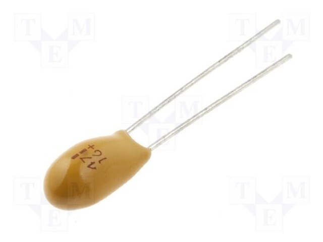 Capacitor: tantalum; 47uF; 16VDC; THT; ±20%; -55÷85°C; 2.54mm