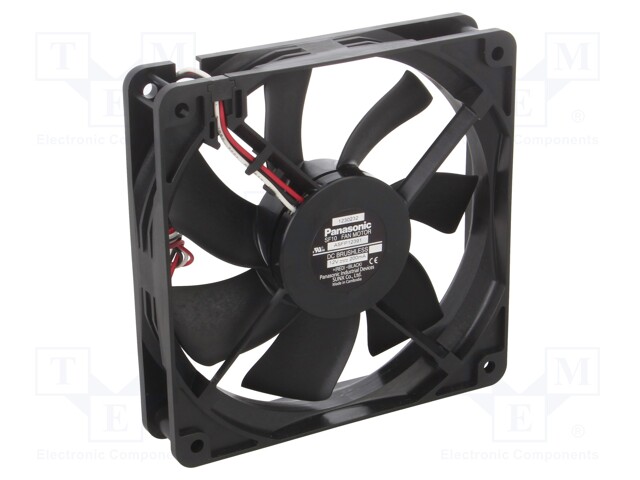 Fan: DC; axial; 12VDC; 120x120x25mm; 114m3/h; 30dBA; ball bearing