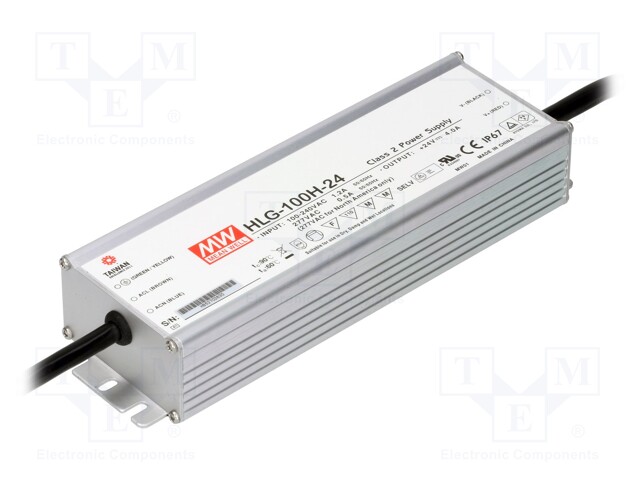 Power supply: switched-mode; LED; 96W; 24VDC; 4A; 90÷305VAC; IP67