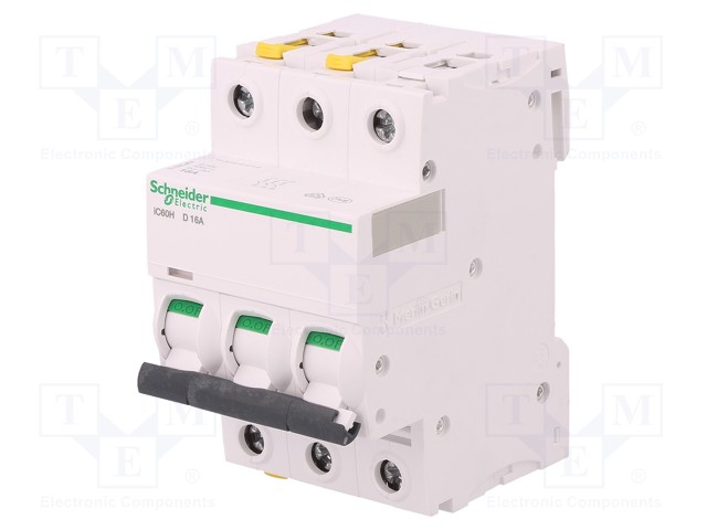 Circuit breaker; 400VAC; Inom: 16A; Poles: 3; DIN; Charact: D; 10kA