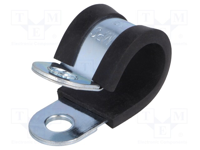 Fixing clamp; ØBundle : 18mm; W: 20mm; steel; Cover material: EPDM