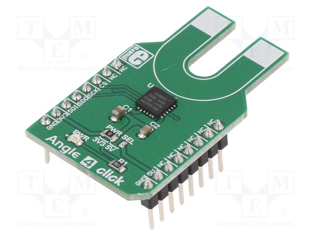 Click board; magnetic field sensor; SPI; AEAT-800-Q24; 3.3/5VDC