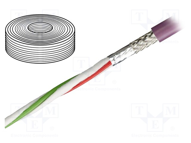 Wire: data transmission; chainflex® CF898; 2x0,5mm2; PUR; violet