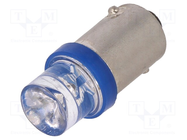 LED lamp; blue; BA9S; Urated: 12VDC; 0.24W; 120°; 20÷30mA