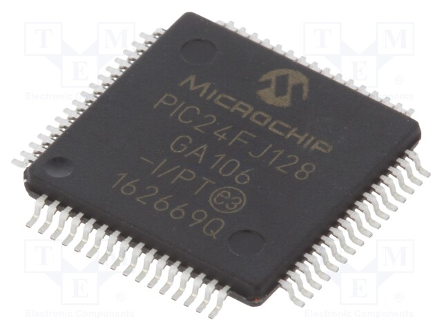 PIC microcontroller; Memory: 128kB; SRAM: 16.384kB; 32MHz; SMD