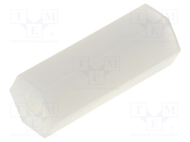 Screwed spacer sleeve; hexagonal; polyamide; M2; L: 12mm