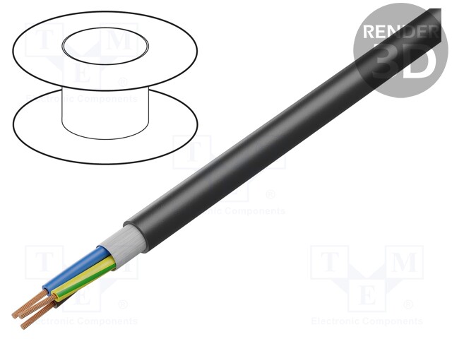 Wire; unshielded; PVC; black; 300V; 76m; CPR: no classification