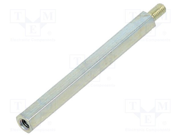 Screwed spacer sleeve; Int.thread: M3; 45mm; Ext.thread: M3; steel