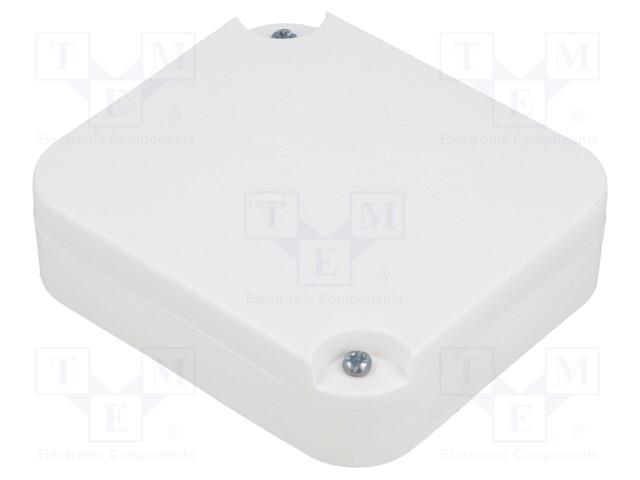 Enclosure: junction box; X: 79mm; Y: 89mm; Z: 25mm; wall mount; IP20