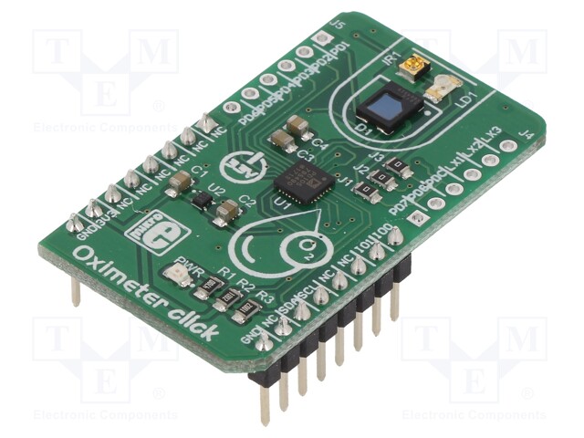 Click board; blood oxygen saturation sensor; I2C; ADPD105