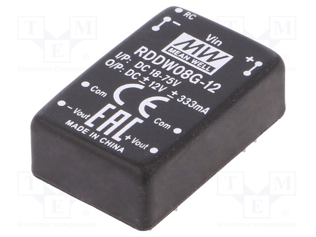 Converter: DC/DC; 8W; Uin: 18÷75V; Uout: 12VDC; Uout2: -12VDC; DIP24