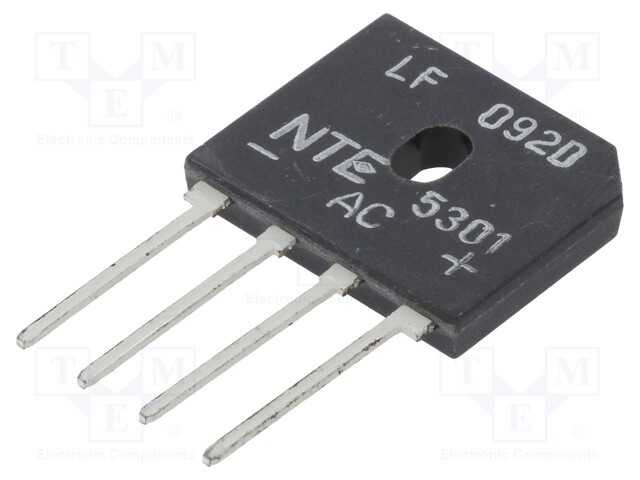 Single-phase bridge rectifier; Urmax: 600V; If: 8A; Ifsm: 200A; THT