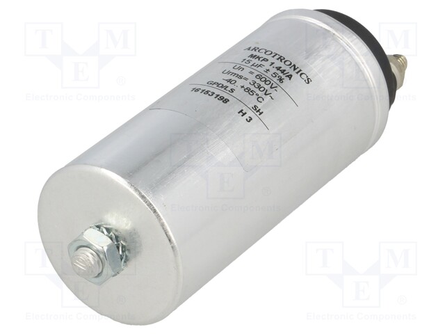 Capacitor: polypropylene; 15uF; Leads: M6 screws; ESR: 4mΩ; C44A