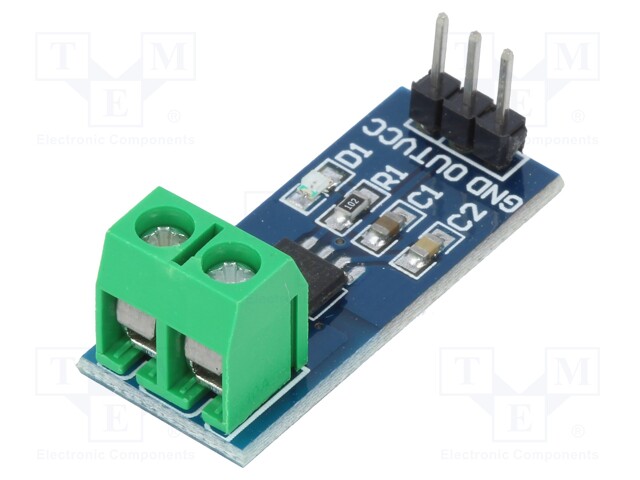 Sensor: current; IC: ACS712ELC-05B; 31x13mm; 5VDC; I DC: -5÷5A