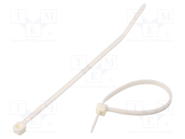 Cable tie; L: 99mm; W: 2.5mm; polyamide; 80N; ivory; Ømax: 22mm