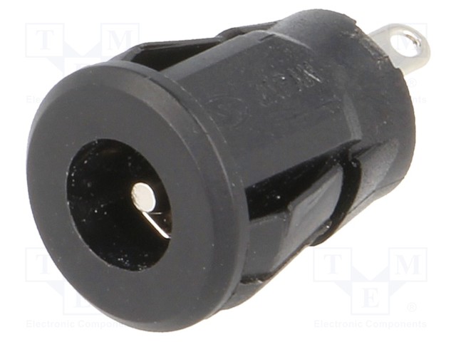 Socket; DC supply; male; 5,5/2,1mm; soldering; 500mA; 12VDC