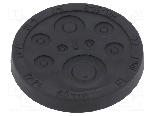 Multigate grommet; Ømount.hole: 50mm; black; Panel thick: 1.5÷5mm