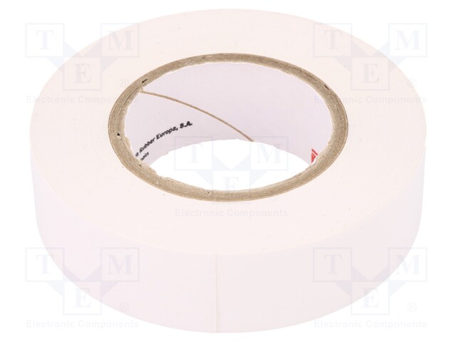 Tape: electrical insulating; W: 19mm; L: 20m; D: 0.15mm; white; 220%