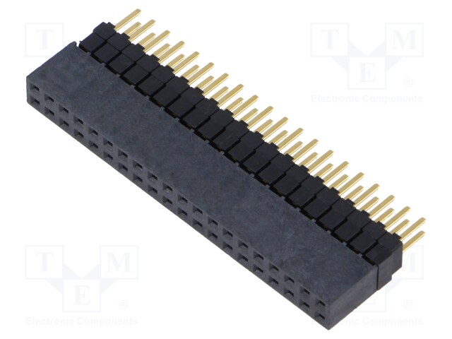 Connector: pin strips; male; PIN: 40; 2.54mm; gold-plated; THT