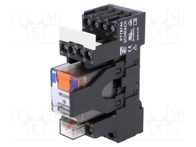 Relay: interface; 4PDT; Ucoil: 12VDC; 6A; 6A/250VAC; 6A/30VDC; 192Ω