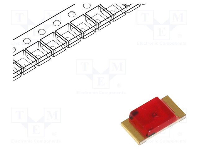 LED; SMD; 1206; red; 5÷12.5mcd; 3.2x1.6x0.75mm; 120°; 2÷2.5V; 20mA