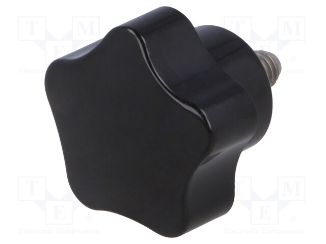 Knob; Dia: 40mm; M8; 30mm; H: 27mm; duroplast (PF); black; -20÷110°C