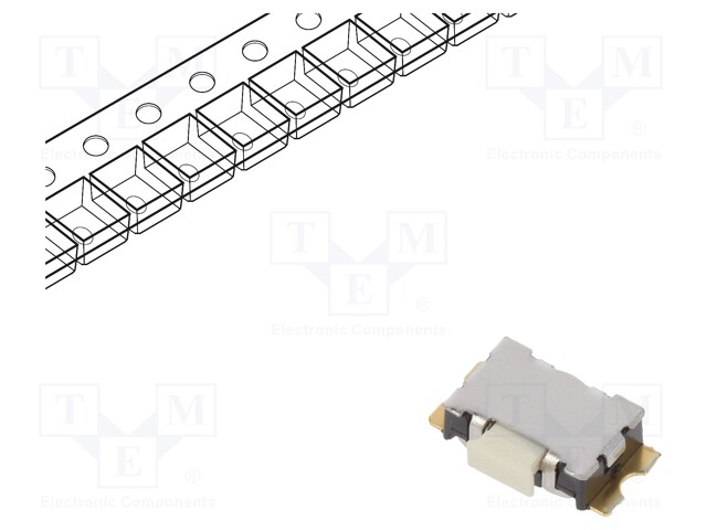 Microswitch TACT; SPST-NO; Pos: 2; 0.01A/32VDC; SMT; none; 2.5N