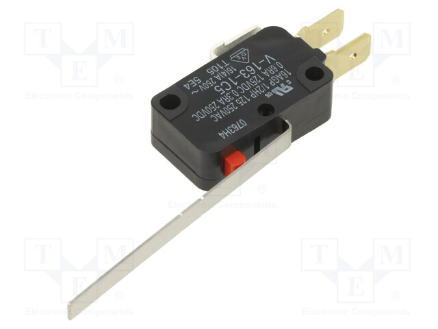 Microswitch SNAP ACTION; with lever; SPDT; 16A/250VAC; ON-(ON)