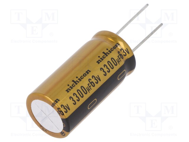 Capacitor: electrolytic; THT; 3300uF; 63VDC; Ø20x40mm; Pitch: 10mm