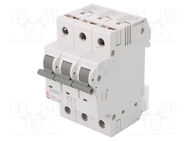 Circuit breaker; 230/400VAC; Poles: 3; DIN; Charact: B; 6kA; IP20