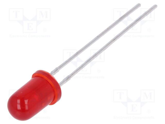 LED; 5mm; red; 700÷1300mcd; 30°; Front: convex; No.of term: 2