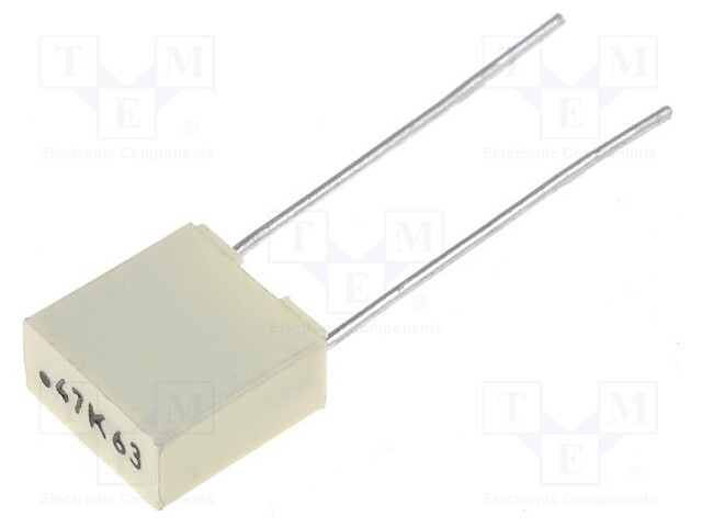 Capacitor: polyester; 470nF; 40VAC; 63VDC; Pitch: 5mm; ±10%