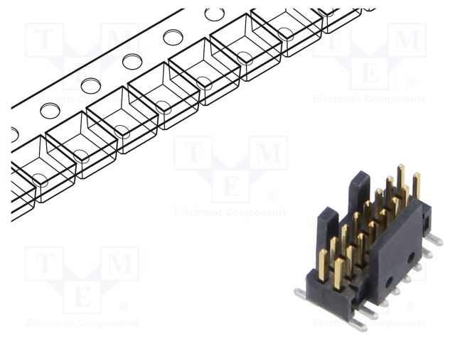 Connector: pin strips; male; PIN: 16; 1.27mm; gold flash; SMT; reel